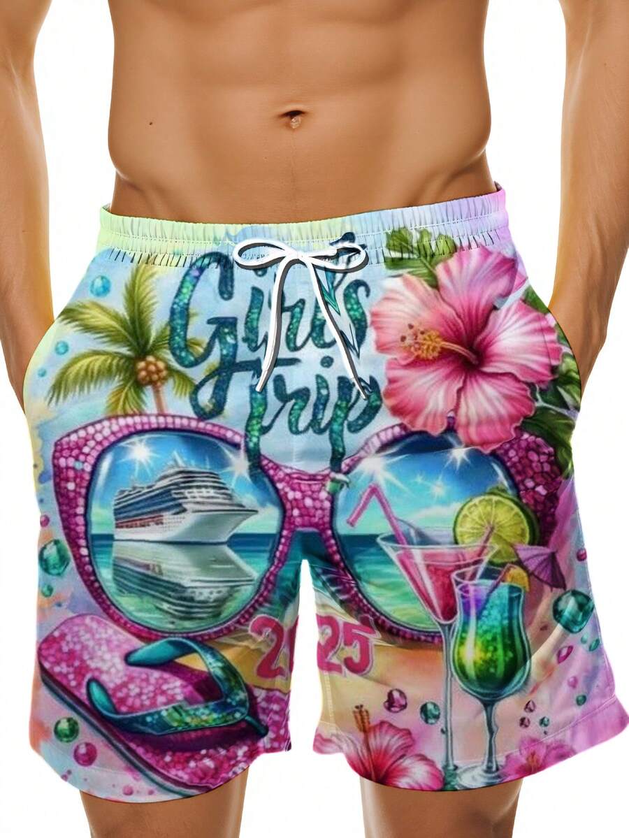 Swim Trunk Quick Dry - Mens Beach Swim Trunks 3D Print