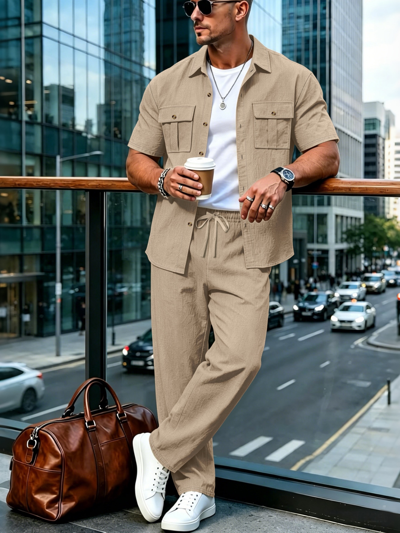 Short Linen Drawstring - 2026 Men's Cotton Linen Short Sleeve