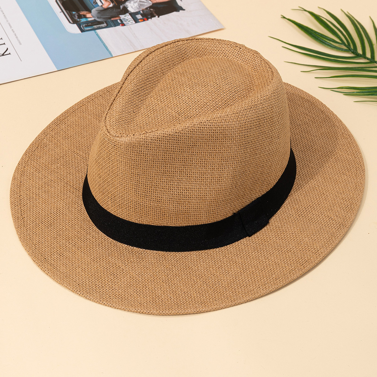 Bucket Hat Straw - Hat, male, summer vacation, beach hat,