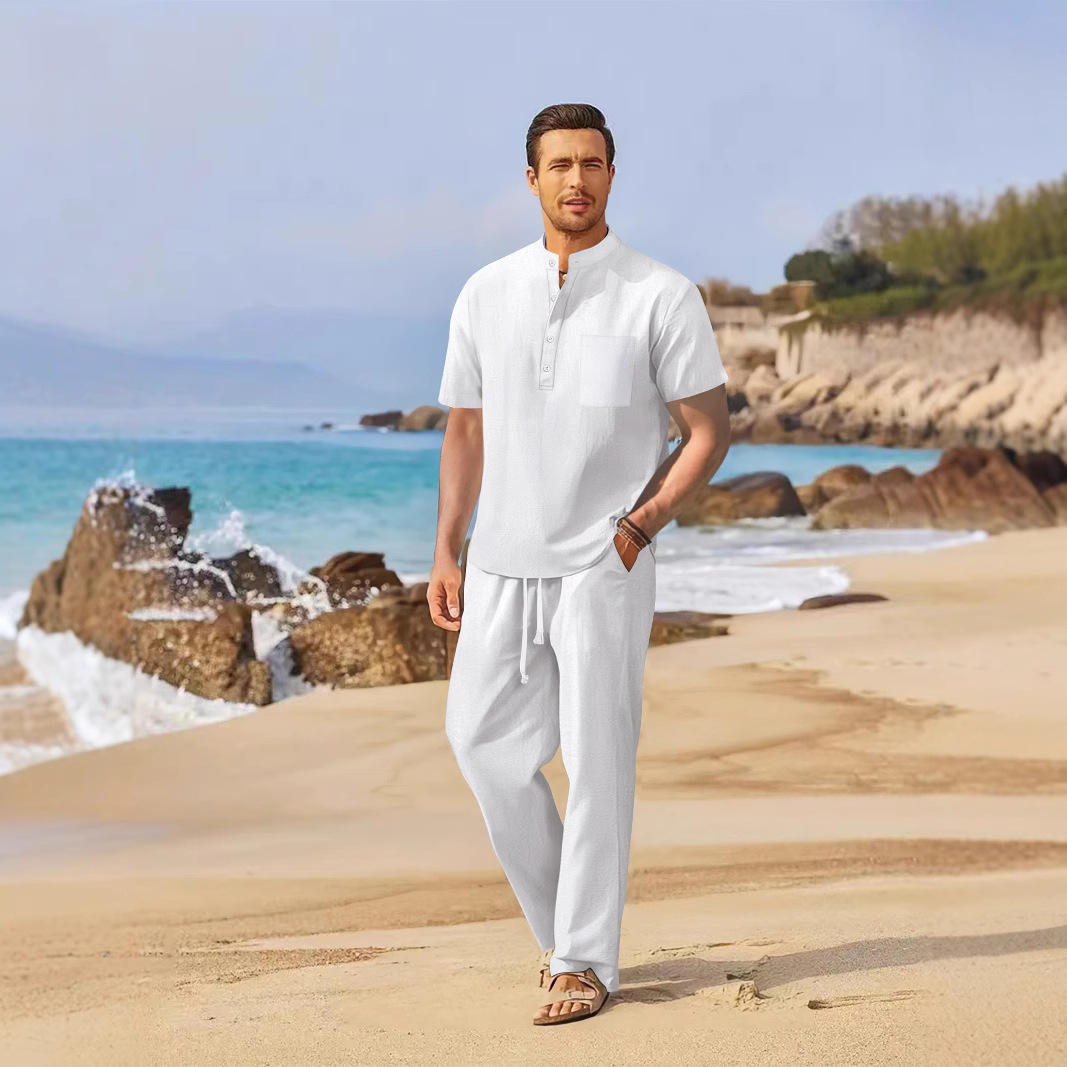 Loose Casual Cotton Linen Men' – Linen Shirt Breathable Bewertung und Preis