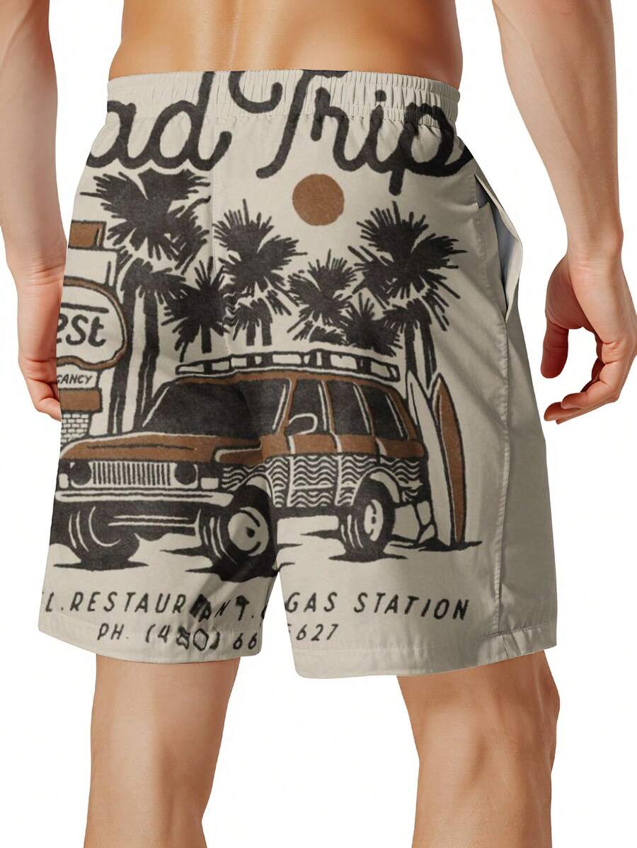 Mens Beach Trip Print Board Sh – Swim Trunk Quick Dry Bewertung und Preis