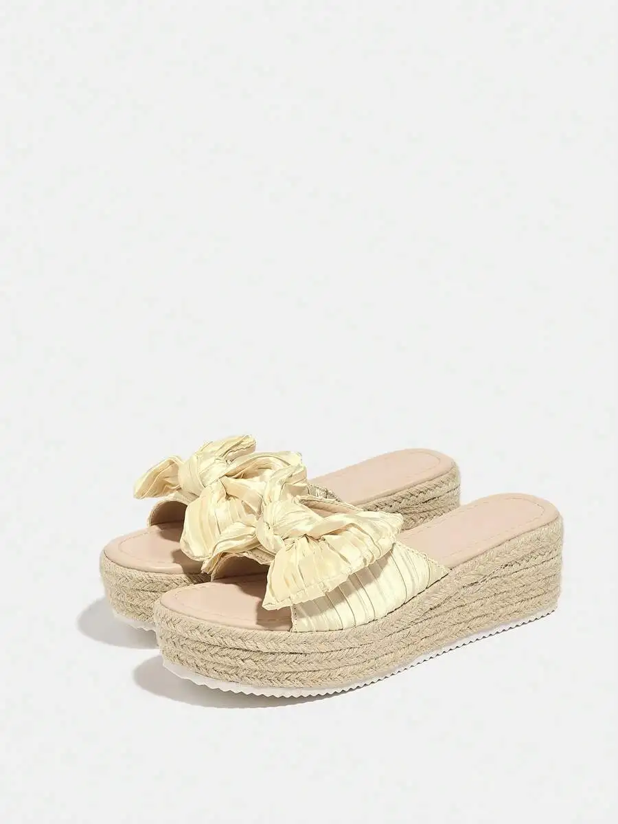 Pleated Satin Bow Espadrille P – Espadrille Slip On Bewertung und Preis