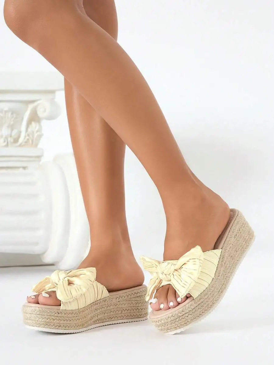 Pleated Satin Bow Espadrille P – Espadrille Slip On Bewertung und Preis