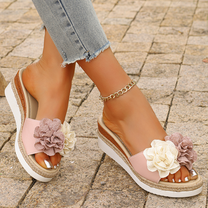 Women's Pink Flower Decor Plat – Espadrille Slip On Bewertung und Preis