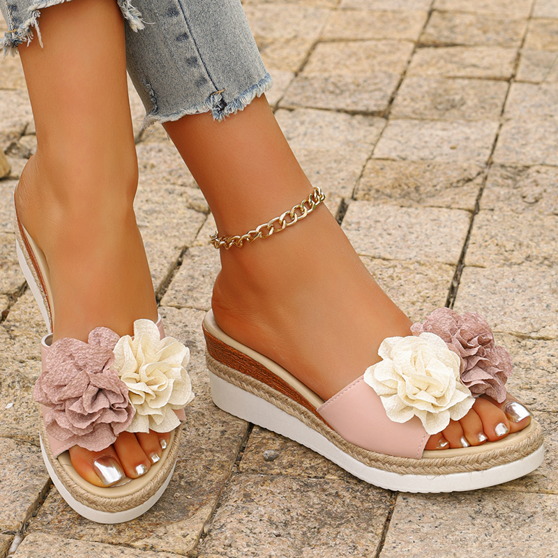 Women's Pink Flower Decor Plat – Espadrille Slip On Bewertung und Preis