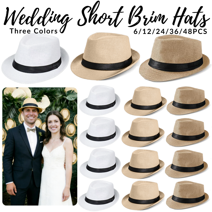 6-48PACK Wedding Straw Fedora  – Bucket Hat Straw Bewertung und Preis