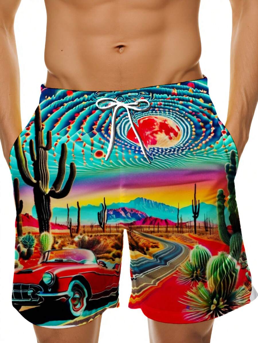 Mens Desert Scene Swim Trunks  – Swim Trunk Quick Dry Bewertung und Preis