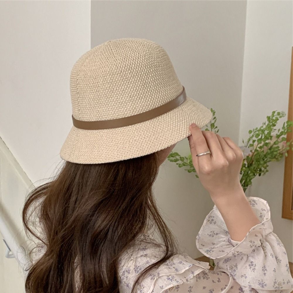Korean PU Leather Belt Women S – Bucket Hat Straw Bewertung und Preis