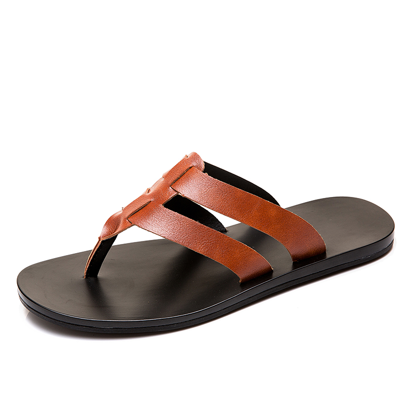 Men's Leather Flip Flops Summe – Flip Flop Leather Men Bewertung und Preis