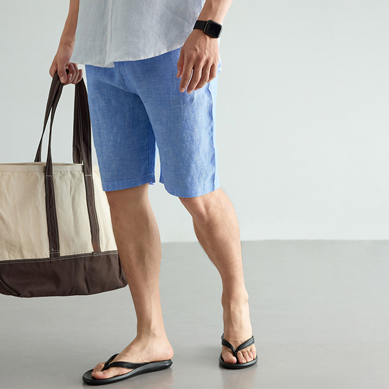 Men's Linen Cotton Shorts Summ – Short Linen Drawstring Bewertung und Preis