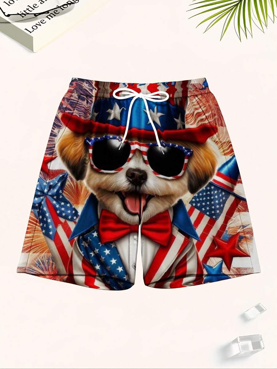 Patriotic Dog American Flag Pr – Swim Trunk Quick Dry Bewertung und Preis