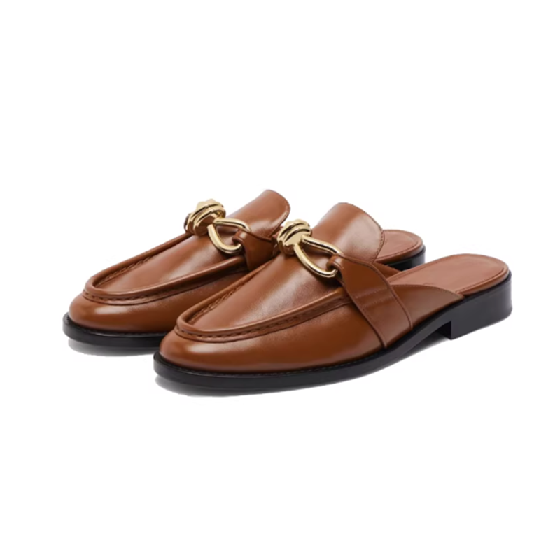 Metal Buckle Half Slippers For – Flip Flop Leather Men Bewertung und Preis