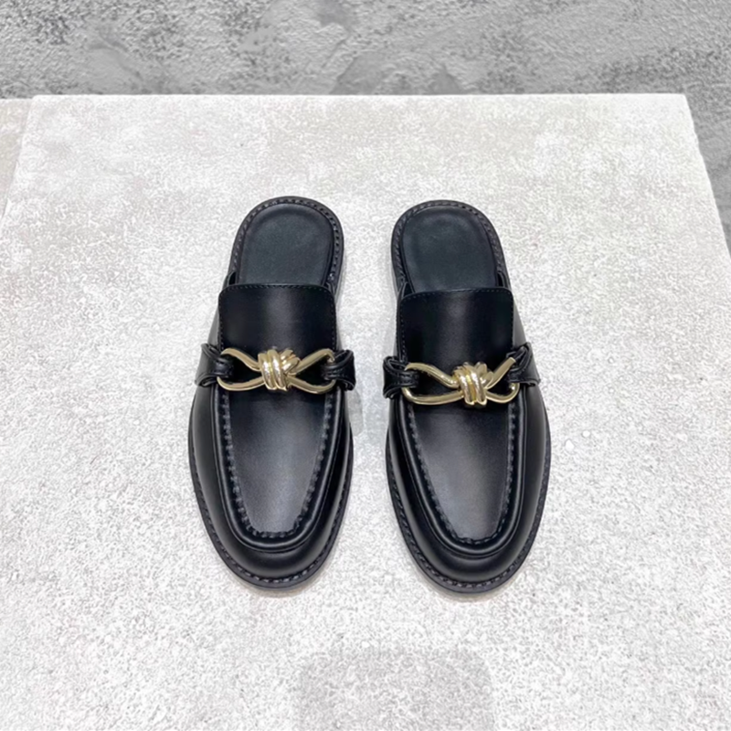Metal Buckle Half Slippers For – Flip Flop Leather Men Bewertung und Preis