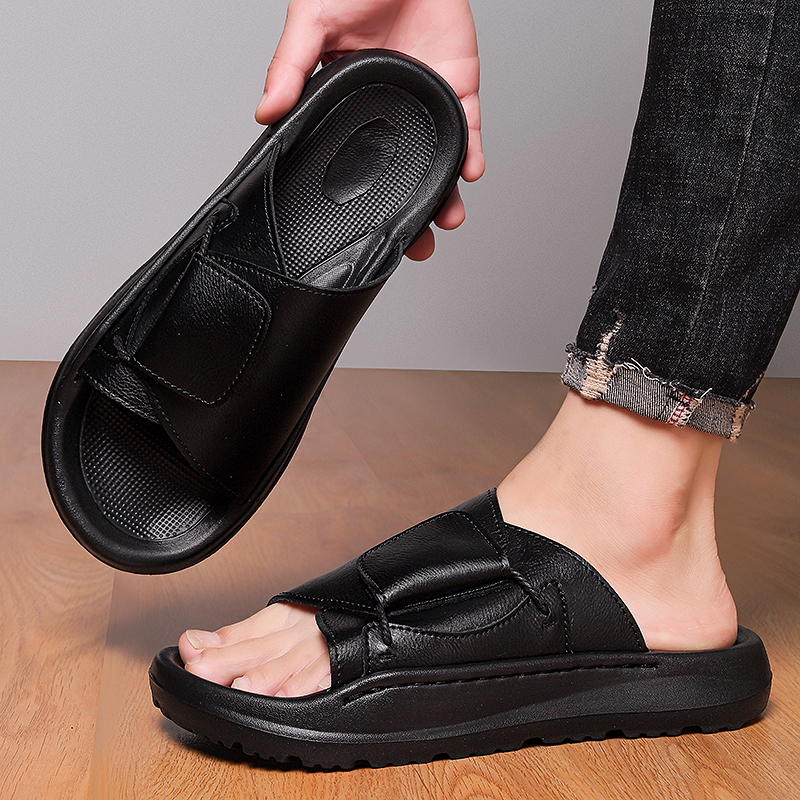 Leather Men's Slippers Slides  – Flip Flop Leather Men Bewertung und Preis