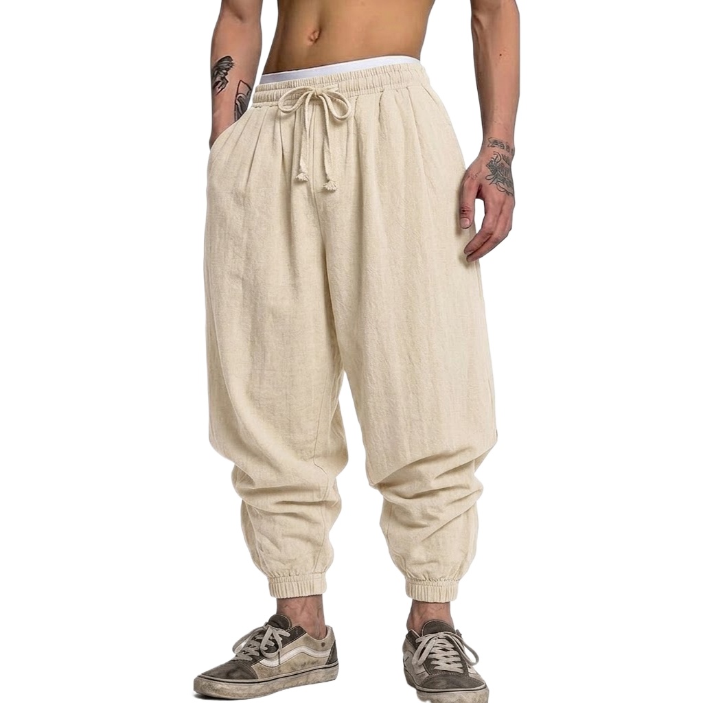 Korean Cotton Linen Trousers A – Short Linen Drawstring Bewertung und Preis