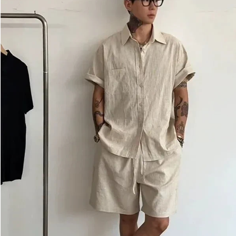 Mens Linen Cotton 2 Piece Set  – Linen Shirt Breathable Bewertung und Preis