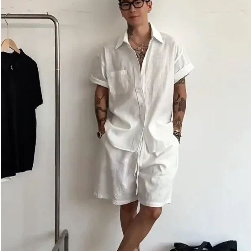 Mens Linen Cotton 2 Piece Set  – Linen Shirt Breathable Bewertung und Preis