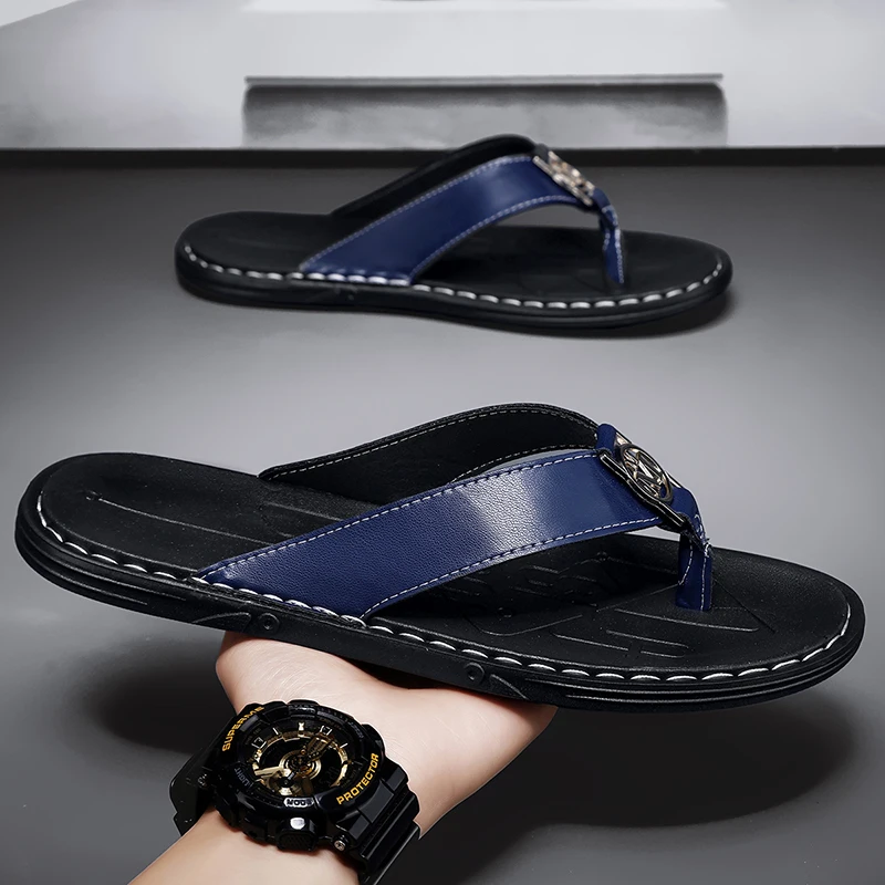 Men's Flip-flops Solid Color w – Flip Flop Leather Men Bewertung und Preis
