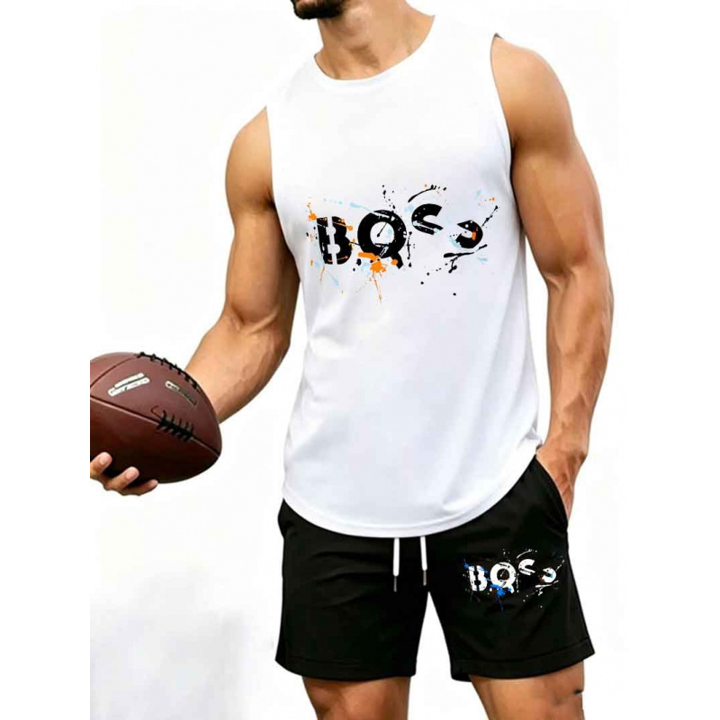 Men's  Graffiti Letter Print 2 – Tank Top Muscle Bewertung und Preis