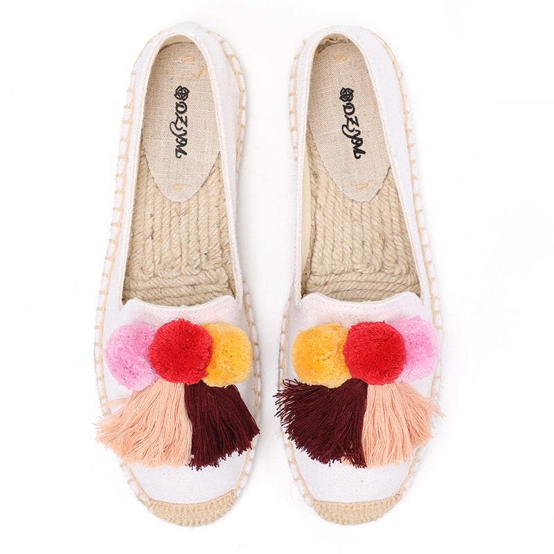 Ladies flat fashion hair ball  – Espadrille Slip On Bewertung und Preis