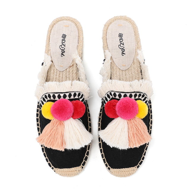 Ladies flat fashion hair ball  – Espadrille Slip On Bewertung und Preis