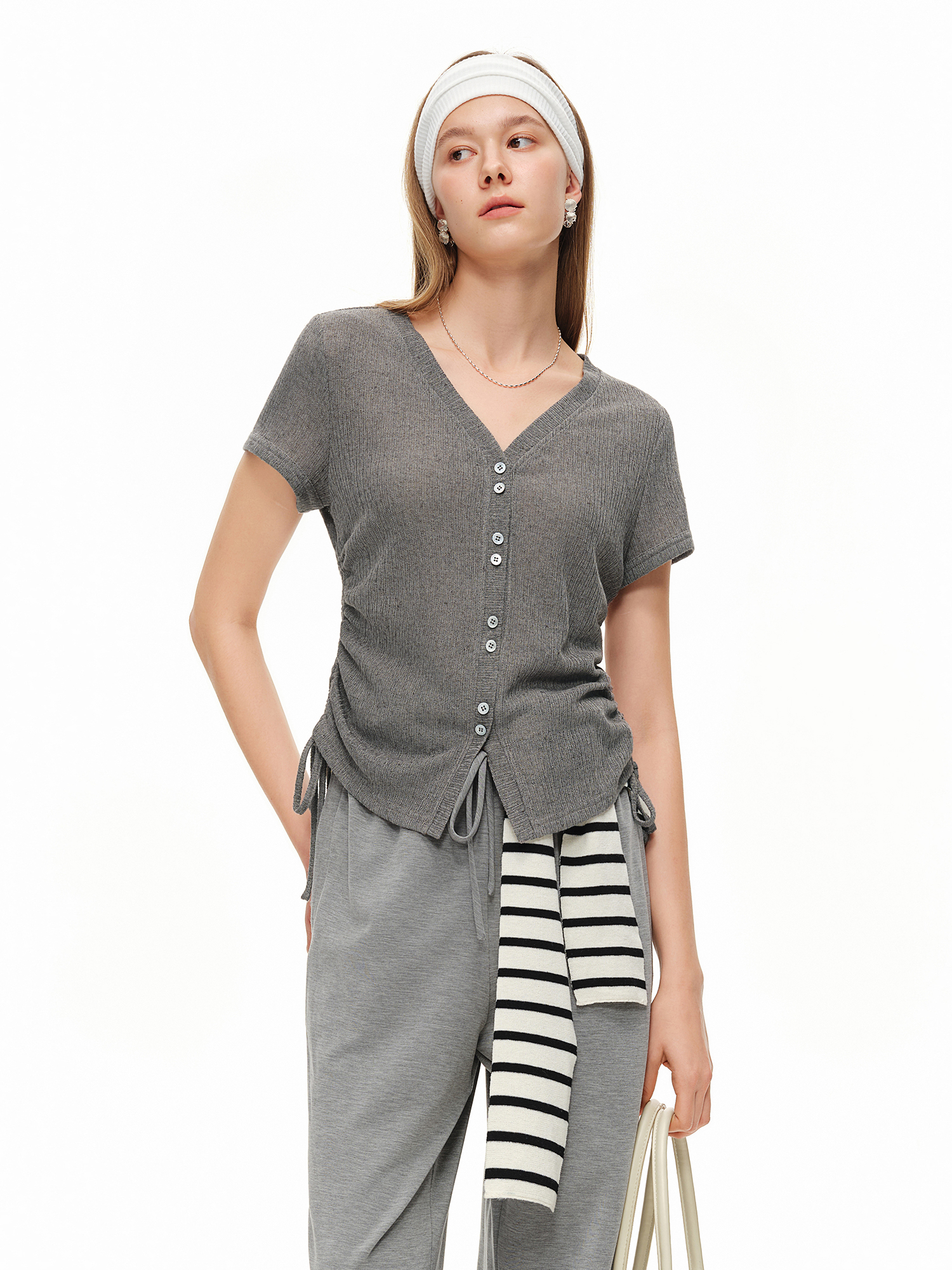 DUSHU Lightweight V-neck Linen – Short Linen Drawstring Bewertung und Preis