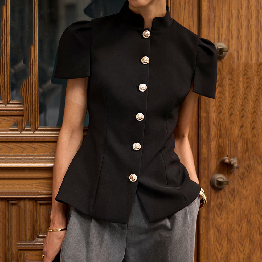 Linad Vintage Black Short Puff – Shirt Camp Collar Bewertung und Preis