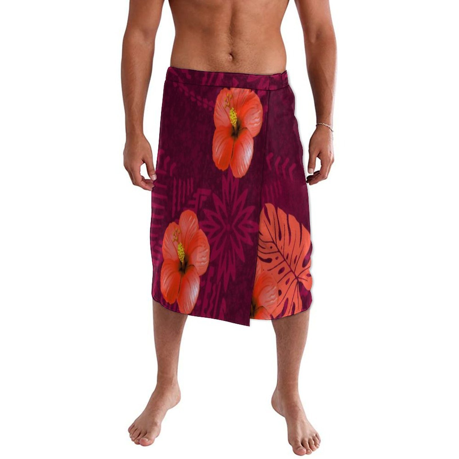 Blue Floral Polynesian Beach W – Sarong Men Wrap Bewertung und Preis